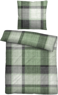 biberna Feinbiber Bettwäsche 0004101 KARO, fichte, 1x 135x200 cm + 1x 80x80 cm