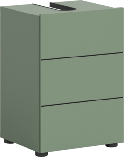 Waschbeckenunterschrank (B/H/T: 38x56x34 cm) in Smoke Green Nachbildung und schwarz