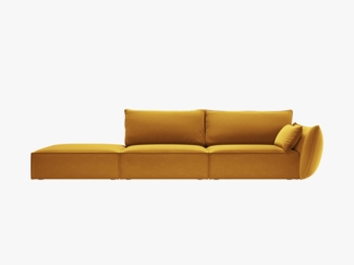 Micadoni Sofa Kaelle 4-Sitzer Links Samt Bluvel Gelb