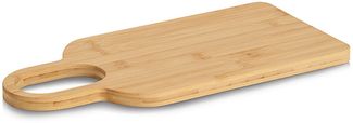 ZELLER 25721 Schneide-/ Servierbrett aus Bambus mit Griff, ca. 38,0 x 15,0 x 1,5 cm