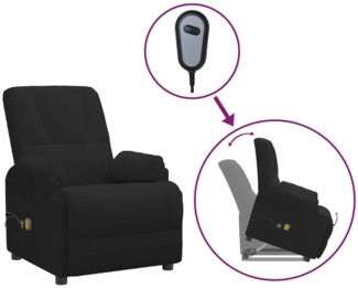 vidaXL Massagesessel mit Aufstehhilfe Schwarz Wildleder-Optik 3093187