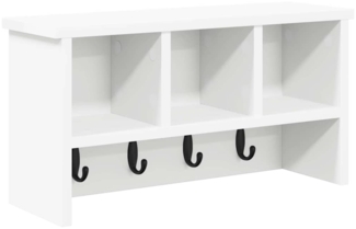 vidaXL Wandmontierter Kleiderständer mit Regal Weiß 50 x 16 x 26 cm 874307