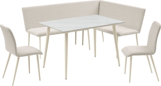 OTTO home Eckbank Cassy, pflegeleichter Strukturstoff, Metallgestell, FSC-zertifiziertes Holz