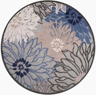 Sanat Teppich Floral 2 Outdoor, rund, Höhe: 6 mm, In- und Outdoor geeignet, florales Design, Balkon, Terasse