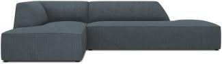 Micadoni 4-Sitzer Modular Ecke links Sofa Ruby | Bezug Blue | Beinfarbe Black Plastic