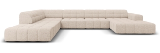 Micadoni Panorama Ecksofa Jennifer 7-Sitzer Links Chenille Beige
