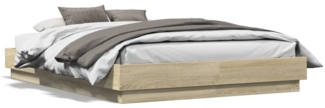 vidaXL Bettgestell Sonoma-Eiche 120x190 cm Holzwerkstoff 3209886