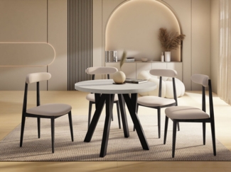 WFL GROUP Esstisch Avero Black (vier Größen – 80/90/100/100 cm, ausziehbar auf 160/190/140/200 cm), platzsparender Tisch für kleine Küche, Esszimmer oder Wohnzimmer