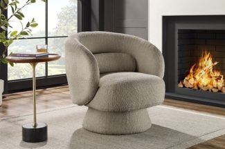 riess-ambiente Drehsessel BOSSA NOVA taupe (Einzelartikel, 1-St), Wohnzimmer · Bouclé · 360° drehbar · Scandinavian Design