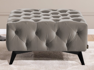 S-Style Möbel Polsterhocker Chesterfield Whitby, mit goldenen, silbernen oder schwarzen Füßen, mit Wellenfederung