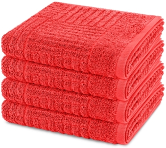 Ross Carre 4 tlg. Frottier-Set - 4 X Handtuch (50 X 100cm) - 520 - Hummer