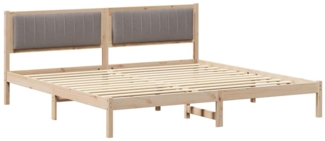vidaXL Bettrahmen mit Kopfteil Taupe 200 x 200 cm Massives Kiefernholz 3394241