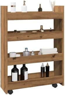 vidaXL Aufbewahrungswagen Schmal 4 Etagen Artisan-Eiche Holzwerkstoff 855267