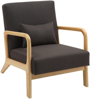 Lounger Sessel DUBAI - Holz Braun 64 x 80 x 74 cm | Loungesessel Wohnzimmer Bequem Lounger Clubsessel Sofa Hotelsessel Eingang
