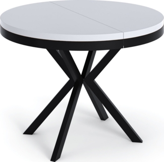 WFL GROUP Esstisch Ross (erhältlich in 3 Größen – 90/100/120 cm ausziehbar auf 170/180/200 cm), platzsparender Tisch in Holzoptik für Küche, Esszimmer oder Wohnzimmer