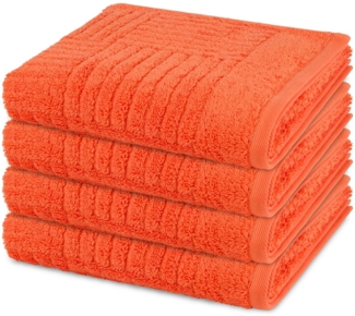 Ross Carre 4 tlg. Frottier-Set - 4 X Handtuch (50 X 100cm) - 520 - Orange