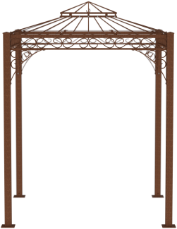 ELEO Metallpavillon quadratisch Meran 2 x 2 m unbeschichtet