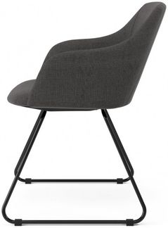 KAWOLA Stuhl MALIMA Stoff anthrazit Kufe Metall schwarz 83 x 54 x 48 cm