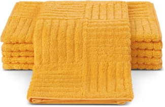 ROSS Gästehandtücher CARRE, Frottier (Packung, 6-St), 100% Baumwolle, Rippenstruktur, große Farbauswahl