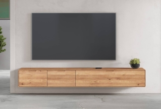 TV Board zum hängen 220cm "Kent" Wildeiche massiv