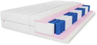 Taschenfederkernmatratze Latex - 7 ZONEN Paris, Härtegrad H3/H4, inkl. Bezug, MARPUR, 21 cm hoch