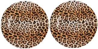 HIT Trading Speiseteller LEOPARD, Ø 27 cm, 2er Set, Braun, Schwarz, Keramik