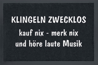 Rockbites - Fußmatte Türmatte "Klingeln zwecklos." Schwarz Nr. 55 (100812)*