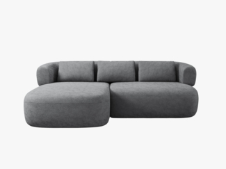 Micadoni 5-Sitzer Ecksofa Jenny Kleine Version Links Chenille Perfect Harmony Dunkelgrau