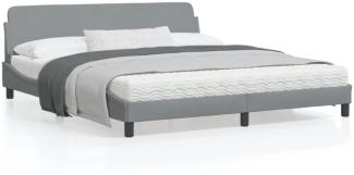 vidaXL Bettgestell "Dover" Hellgrau 180x200 cm Stoff 373225