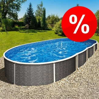 Azuro Deluxe Stahlwandpool - Rattan Design - oval 550 x 370 x 120 cm