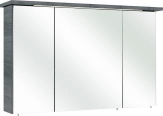 Saphir Spiegelschrank Quickset 328 Badezimmer Spiegelschrank inkl. LED-Beleuchtung, 620LM 115 cm breit, Graphit Struktur quer Nachbildung, inkl. Türdämpfer