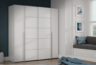 Forte 'Narago' Kleiderschrank, Holzwerkstoff weiß, 200,1 x 210 x 61,2 cm, ohne Spiegel