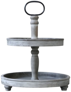 Etagere Ständer Servierständer 2 Stöckig Holz Metall D39cm Chic Antique 41062800