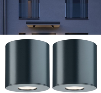 2er Pack Paulmann Aussenleuchte Deckenleuchte IP44 660 Lumen 4000K 5,3 W 55° Anthrazit Neutralweiß13152