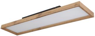 LED Deckenleuchte, Holzoptik, CCT, Landhaus, opal, L 80cm