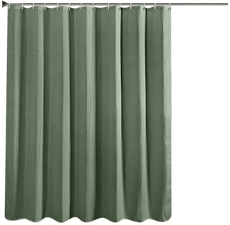 MODFU Duschvorhang Badewannenvorhang Badezimmer Vorhang Vorhänge Dusche Breite 180 cm (Waffel Stoff Textil Duschvorhang 12 Duschvorhangringe 180x180 cm, Vorhänge aus Stoff), für Badezimmer Haus Hotel Wohnung Wohnmobil Wohnheim
