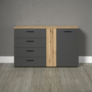 INOSIGN Kommode Estepona (1 St), Sideboard mit voll ausziehbaren Schubladen - (B/T/H) 139/38/86 cm