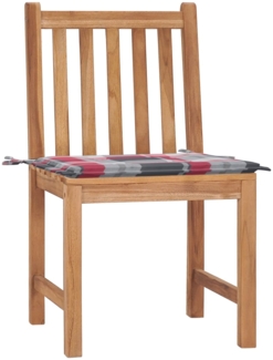 vidaXL Gartenstühle 2 Stk. mit Kissen Massivholz Teak 3062929