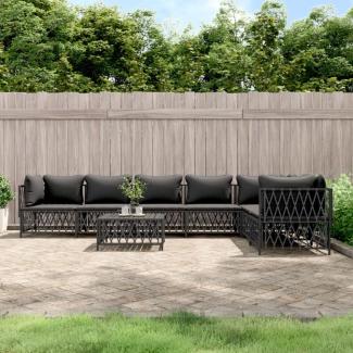 vidaXL 8-tlg. Garten-Lounge-Set mit Kissen Anthrazit Stahl 3186885