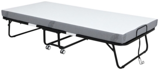 HOMCOM Gästebett Klappbett 90x200 cm Erwachsene mit 10 cm Dicker Schaumstoff (Reisebett, 1-St, Feldbett mit Stahlrahmen) mit Rollen bis 150 kg belastbar