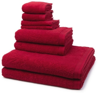 Möve Superwuschel 8 tlg. Frottier-Set - 2 X Handtuch (50 X 100cm), 2 X Duschtuch (80 X 150cm), 2 X Gästetuch (30 X 50cm), 2 X Seiftuch (30 X 30cm) - 520 g/m2 - Ruby