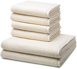 Ross Sensual Skin 6 tlg. Frottier-Set - 4 X Handtuch (50 X 100cm), 2 X Duschtuch (75 X 140cm) - 500 g/m2 - Champagner