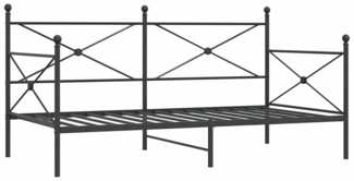 vidaXL Tagesbett ohne Matratze Schwarz 100x190 cm Stahl 4104669