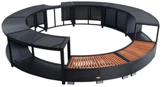 Whirlpool Umrandung Poolumrandung Poolverkleidung Rattan Pool Rahmen Schwarz