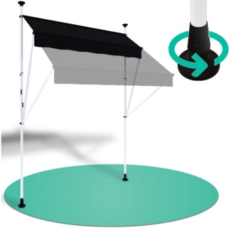 Strattore Balkonmarkise / Klemmmarkise Sonnenschutz Anthrazit 350x120 cm