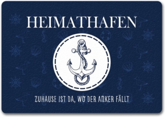 speecheese Fußmatte Heimathafen Zuhause ist da wo der Anker fällt Fußmatte in 35x50 cm
