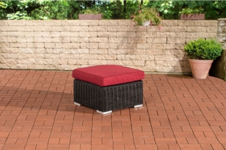 Hocker Bilbao / Madeira Rubinrot (Farbe: schwarz)