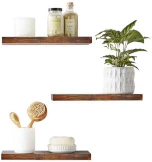 Refined Living Ablageregal Wandregal 3st Regalbrett Schweberegal Hängeregal 41 x 17 x 2,8 cm, Tragfähigkeit 30kg Büroregal MDF-Material Holzregal Wall Shelf 3-tlg, Regalsysteme Stark und stabil für Küche, Wohnzimmer, Schlafzimmer