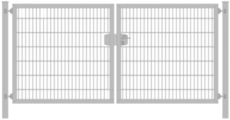 Einfahrtstor Premium Plus 6/5/6 (2-flügelig) symmetrisch Verzinkt Doppelstabmatte Breite 400 cm x Höhe 120 cm