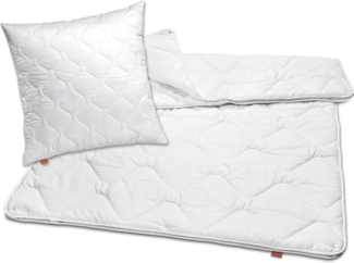 sleepling Bettdecke + Kopfkissen Bettwaren Set, Füllung: 100% Polyester, Bezug: 100% Polyester, Kopfkissen 80x80 cm + 4-Jahreszeitendecke 155x220 cm, Ökotex 100
